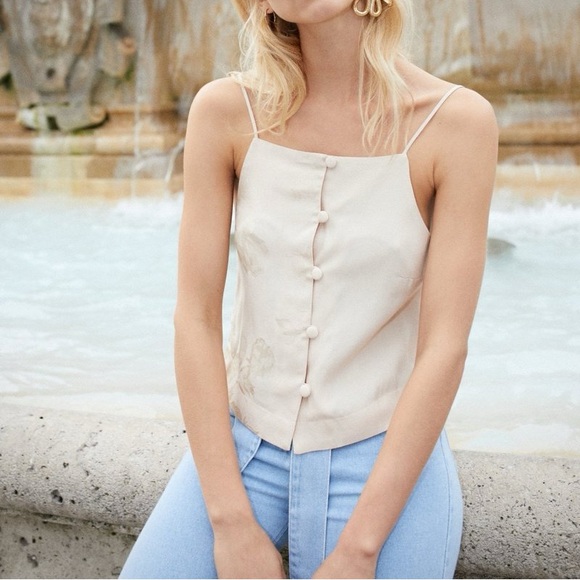 NANUSHKA Fleur - Tie Detail Top - Cream (Small) - Picture 1 of 4